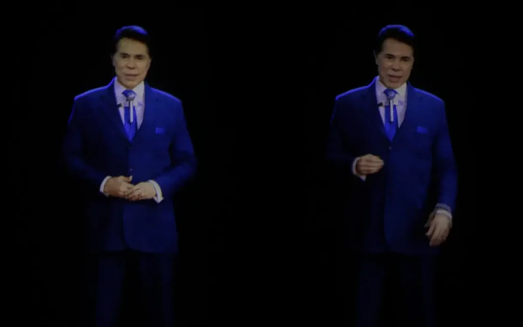 Silvio Santos discursa no lançamento do SBT News, com ajuda da IA