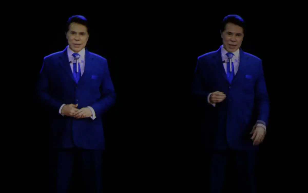Silvio Santos discursa no lançamento do SBT News, com ajuda da IA