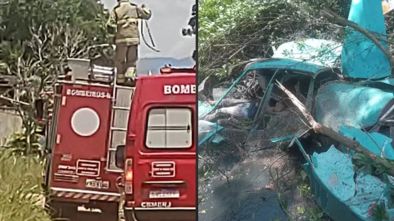 Queda de helicóptero em Guaratiba