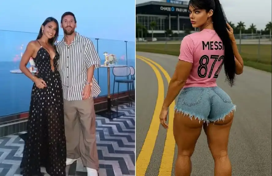 Suzy Cortez e Messi com sua esposa