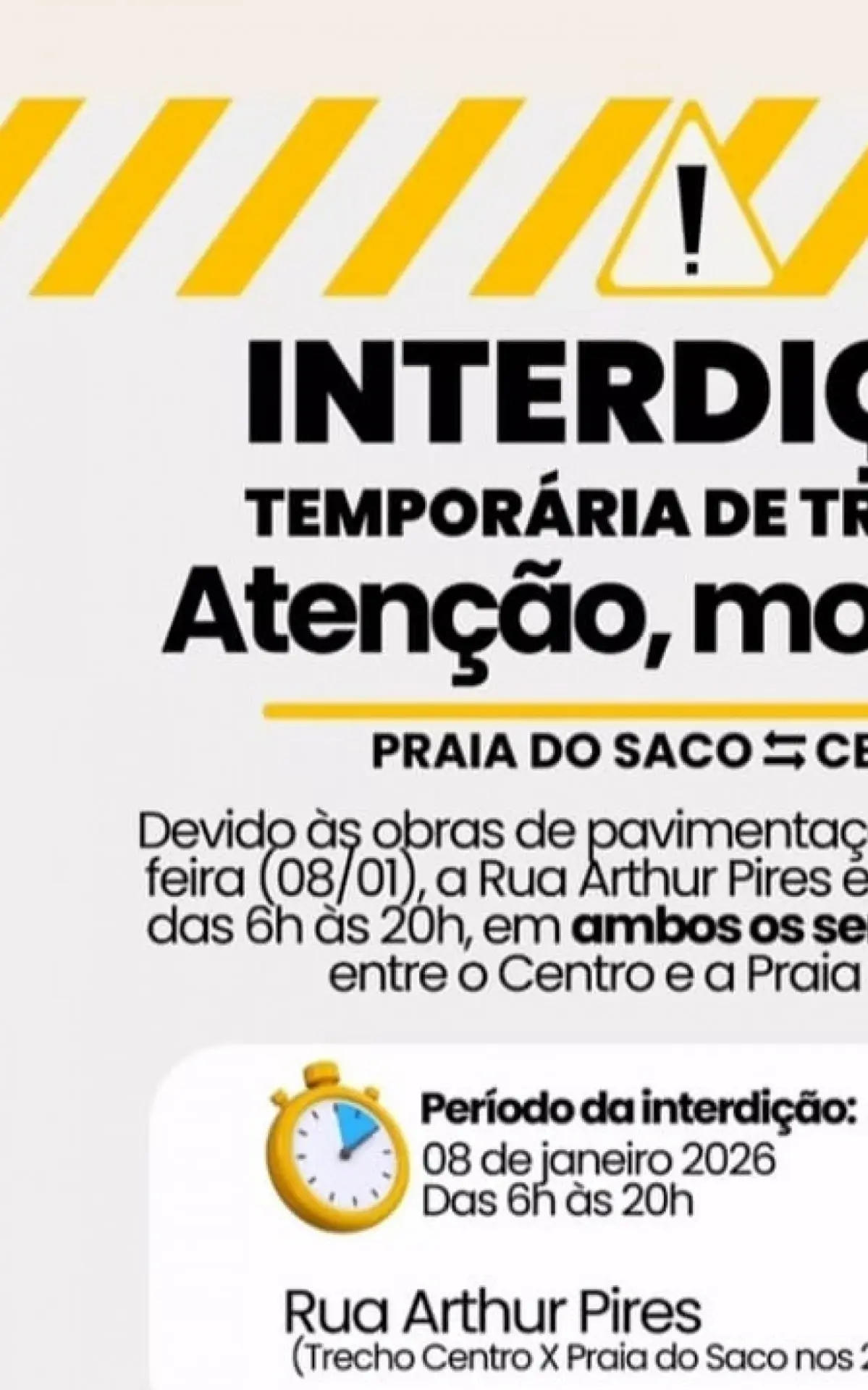 acesso ao centro de Mangaratiba fechado