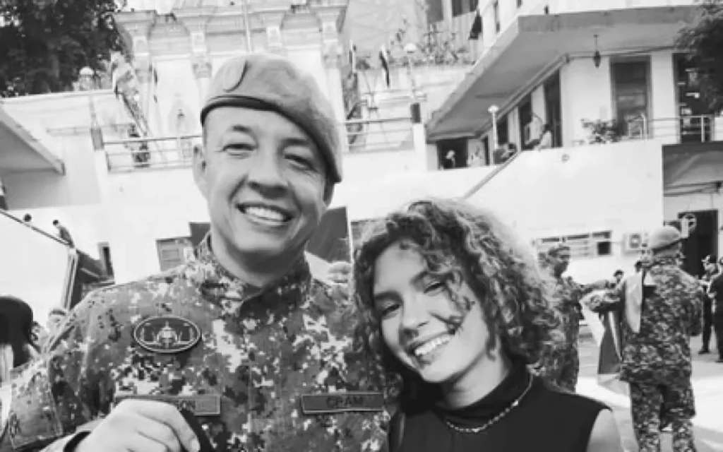 Major Neyfson Borges ao lado da filha Naysa Kayllany da Costa Borges Nogueira