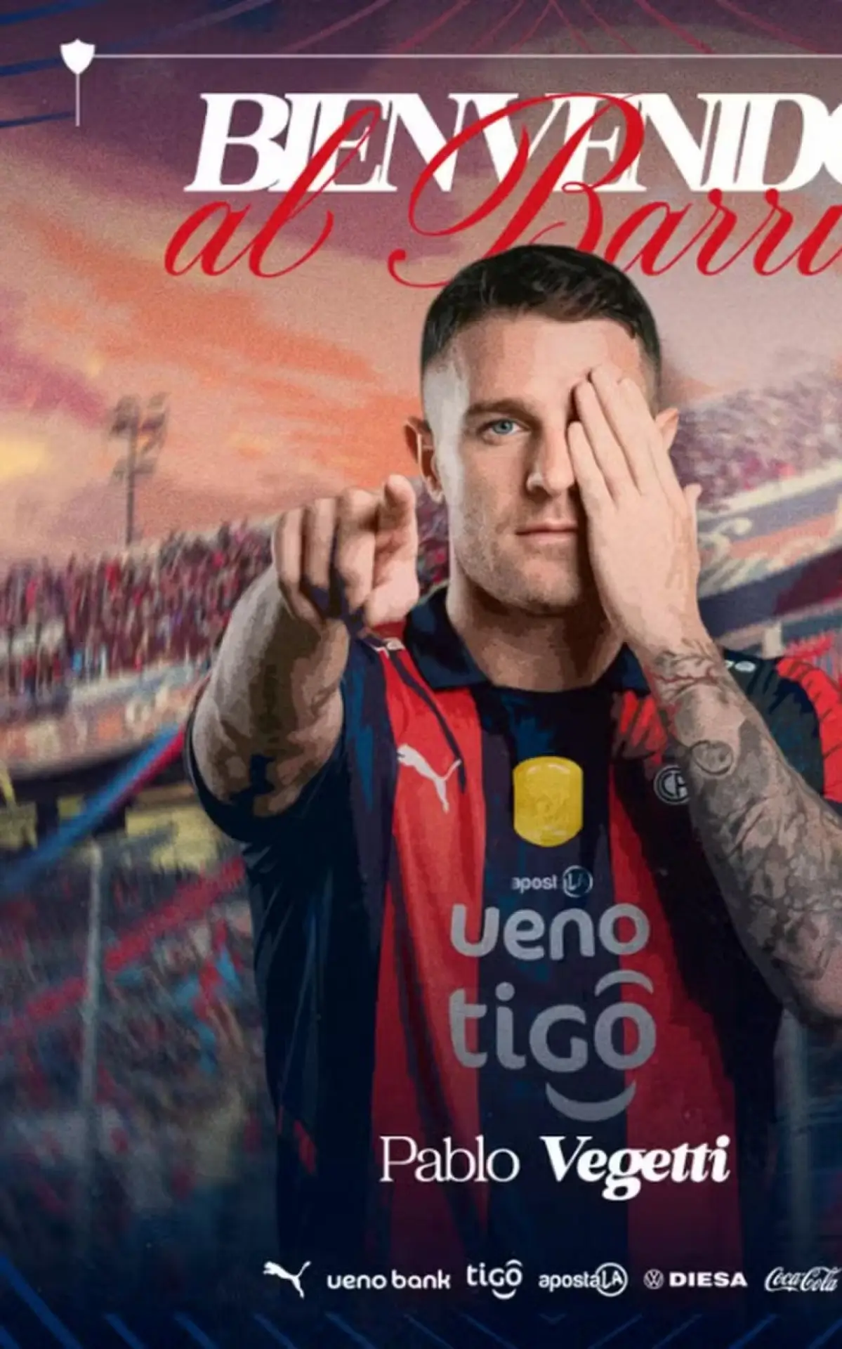 Pablo Vegetti é anunciado pelo Cerro Porteño