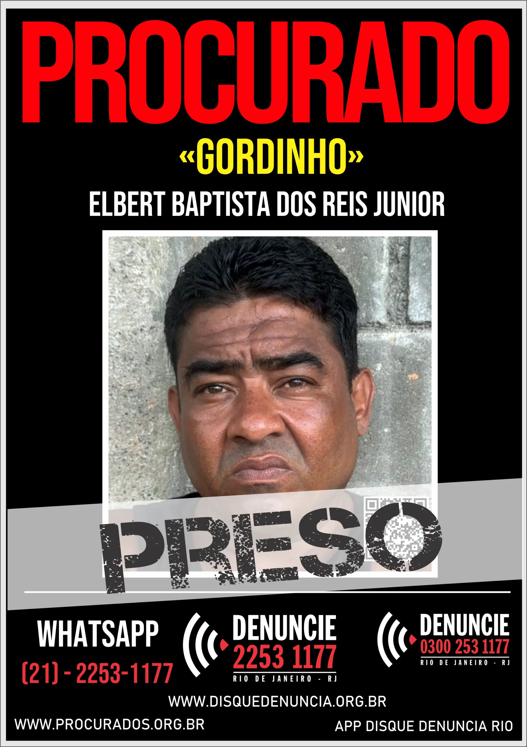 Gordinho é Integrante do Comando Vermelho