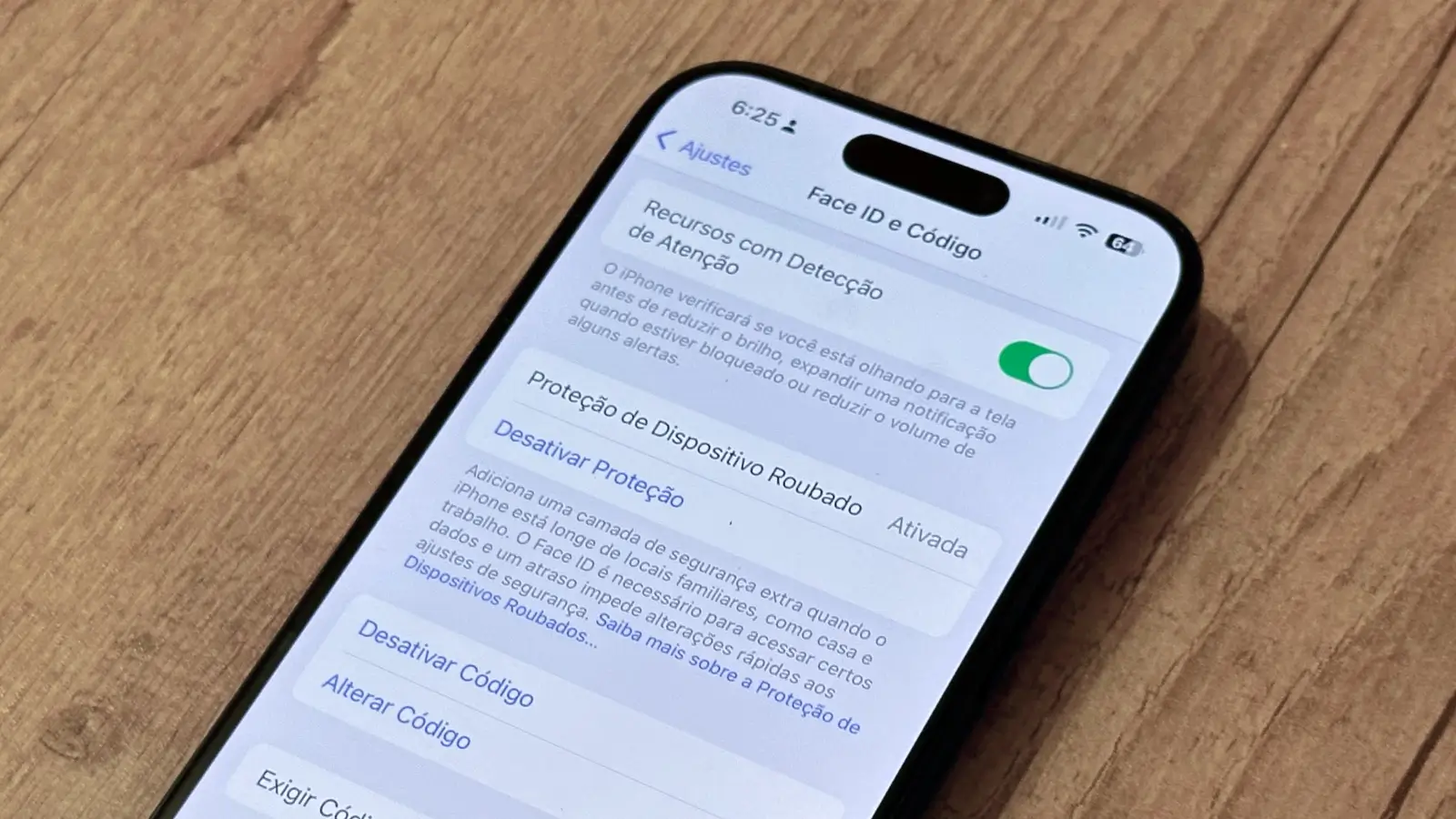 Modo anti roubo de celular