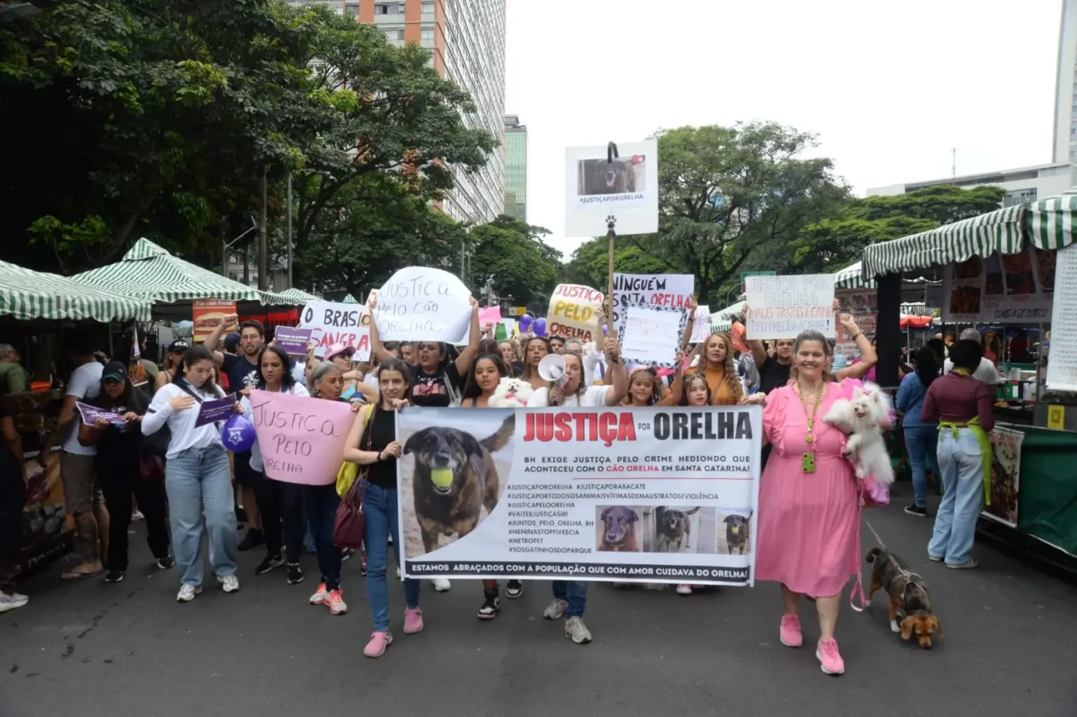 Manifestantes ocupam capitais do país em atos por justiça na morte do cão Orelha