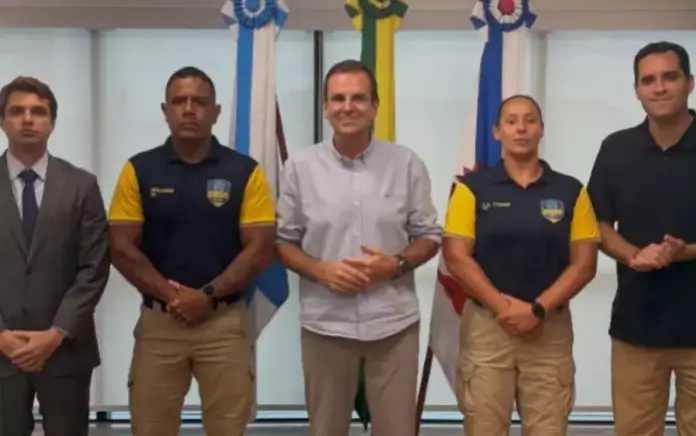 Brenno Carneval, William França, Eduardo Paes, Aimée De La Torre e Eduardo Cavaliere