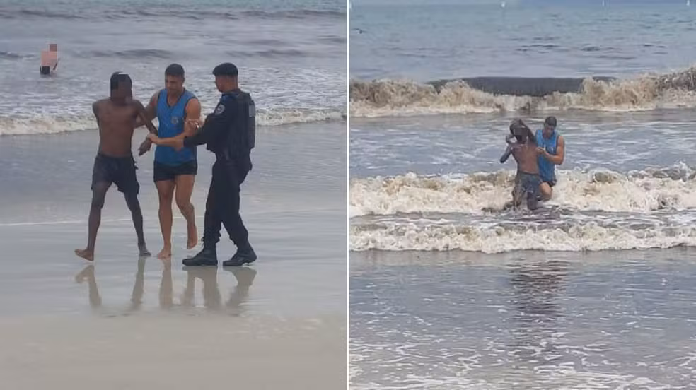 Homem foge para o mar após denúncia de importunação em Cabo Frio