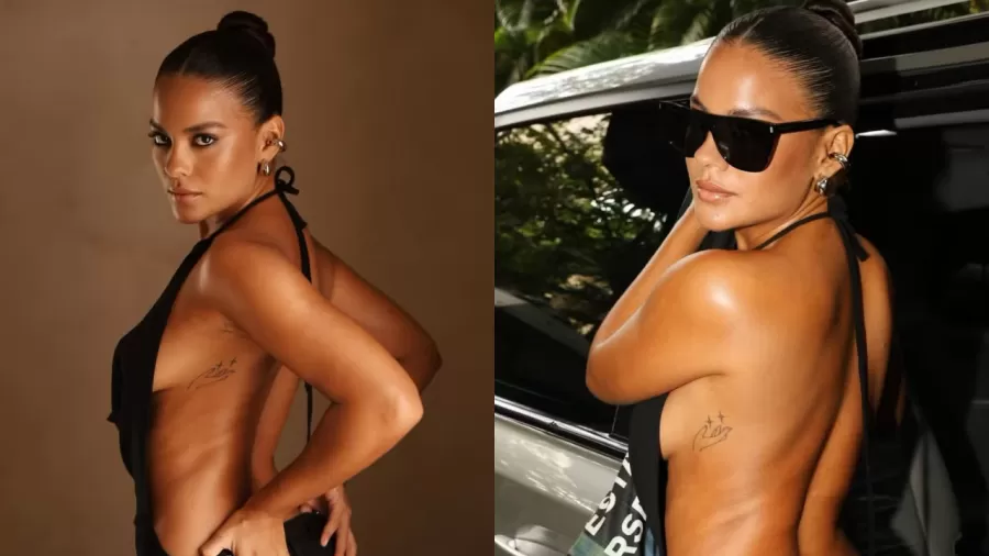Bella Campos exibe tatuagem