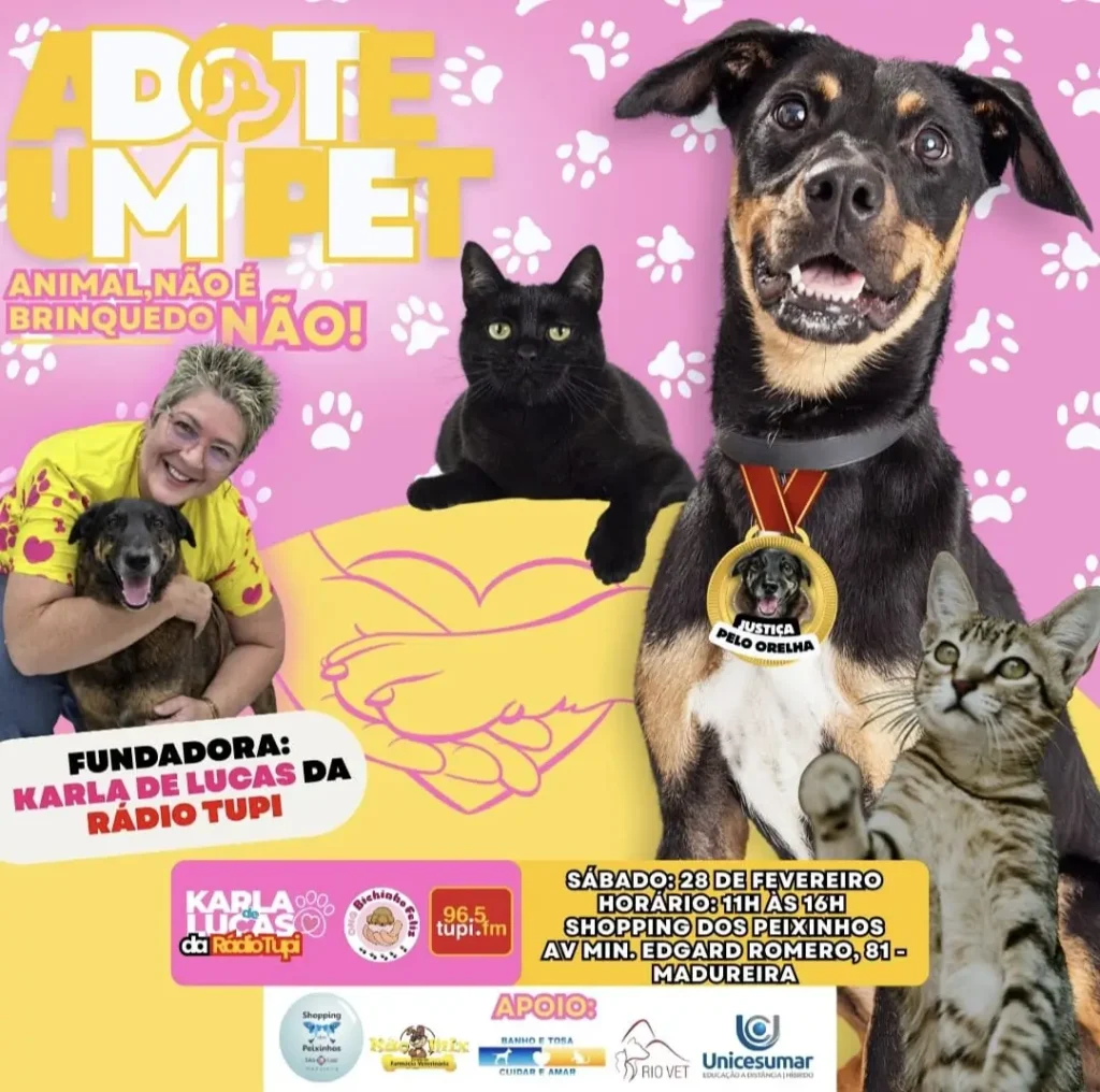 Campanha de adoção da ONG Bichinho Feliz