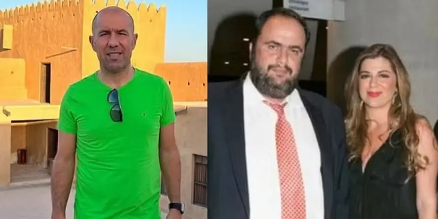Leonardo Jardim e o magnata grego Evangelos Marinakis e Athanazia Marinakis