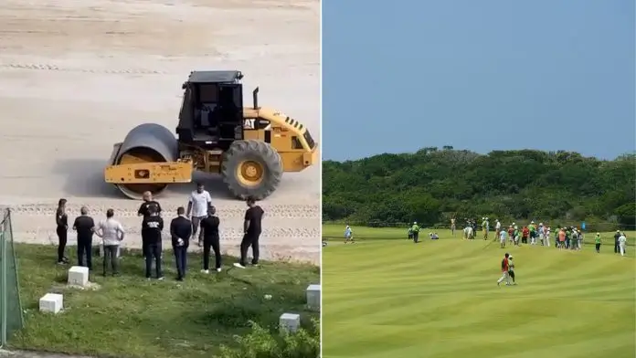 obras no Campo de Golfe da Barra