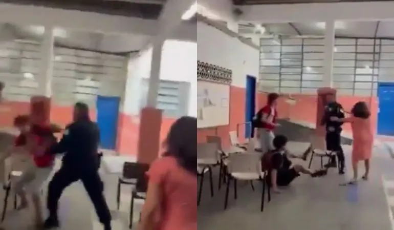 PM agride estudantes em escola estadual no Rio