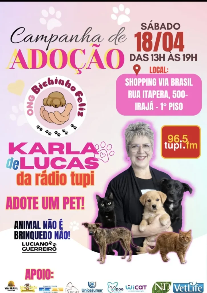 Campanha de adoção de pets