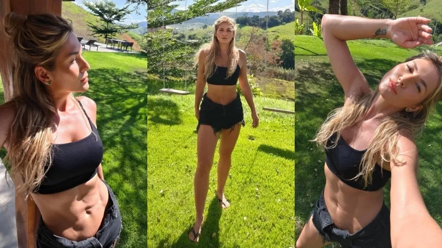 Lívia Andrade de top e short