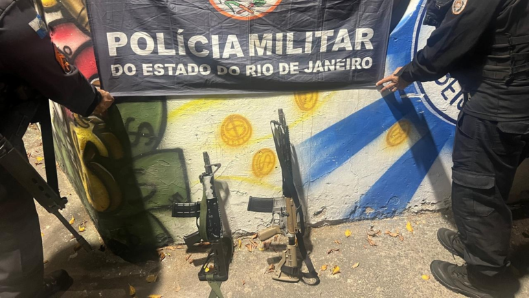 Armas apreendidas na ação