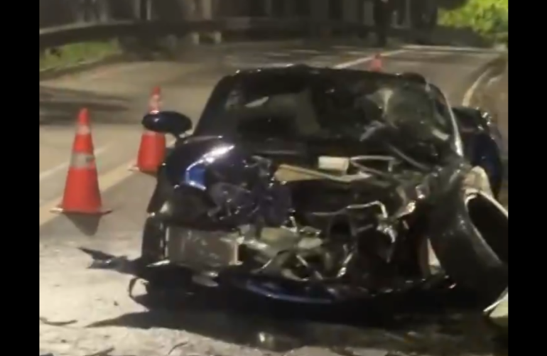 motorista bêbado em Porsche