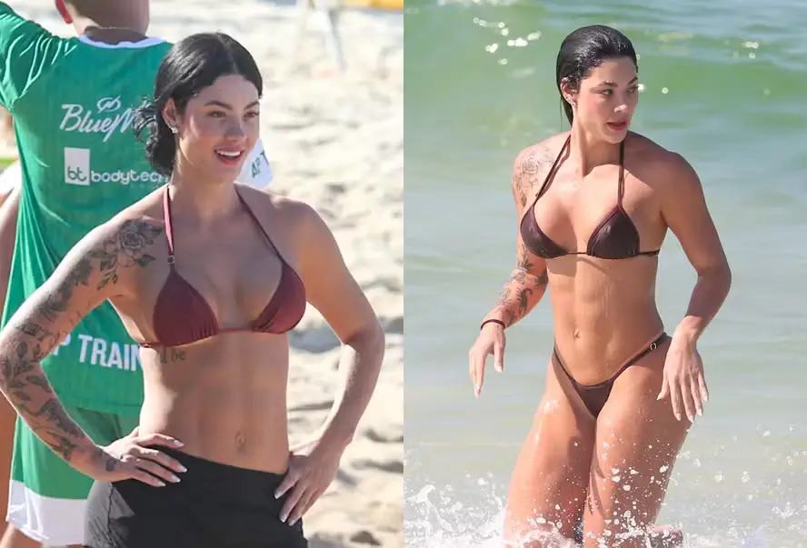 Rayane Figliuzzi na praia do Rio