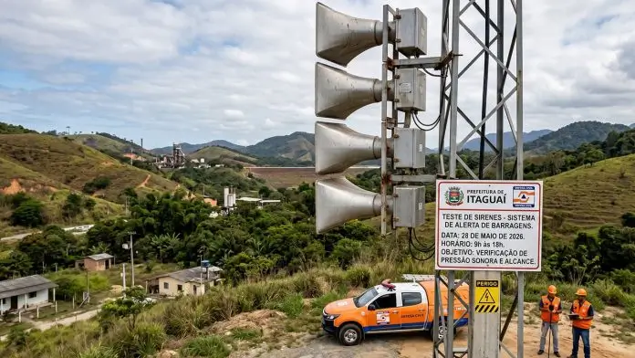 teste de sirenes em Itaguaí
