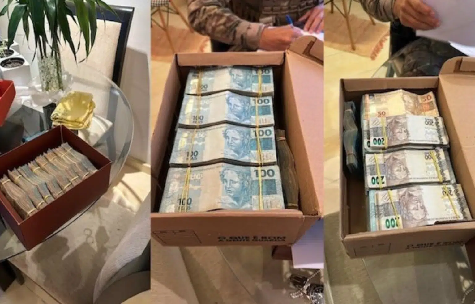Dinheiro em caixas de sapato é encontrado pela PF