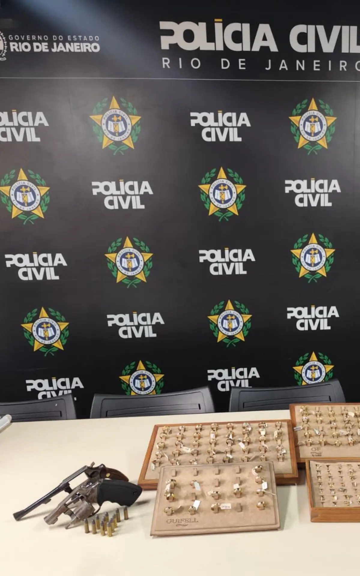 Material apreendido pela polícia