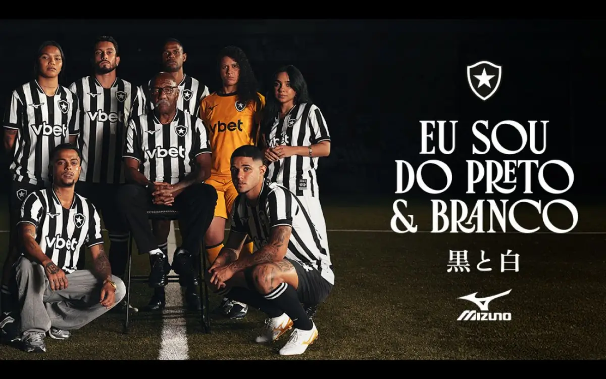 Novo uniforme do Botafogo, em parceria com a Mizuno