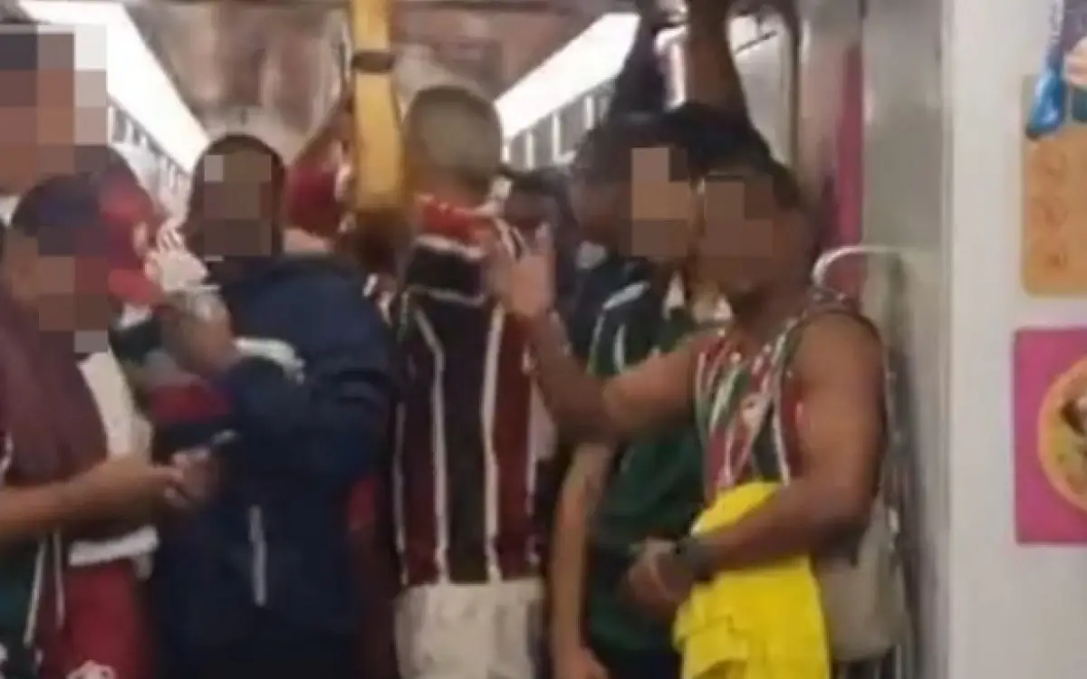 Vagão feminino do metrô vira palco de confusão após jogo do Fluminense