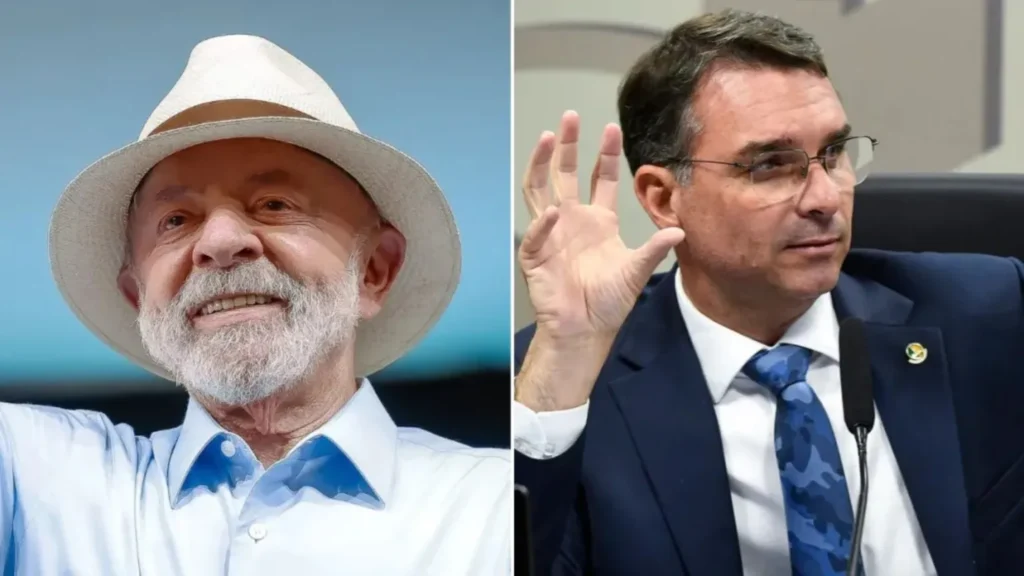 Lula e Flávio Bolsonaro