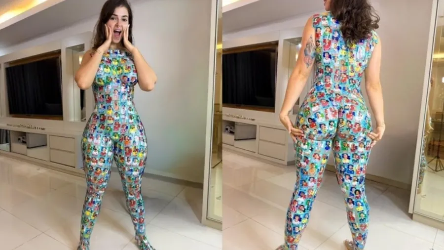 Kerolay Chaves transforma o corpo em álbum da Copa