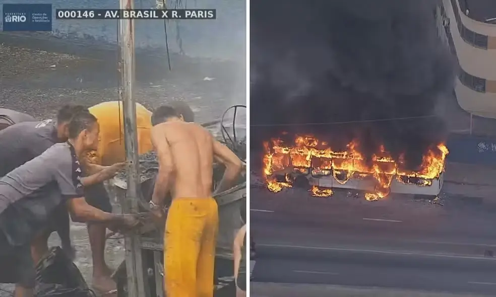 Ônibus em Chamas na Avenida Brasil