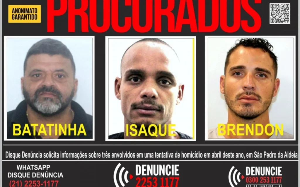 foragidos por tentativa de homicídio na Região dos Lagos