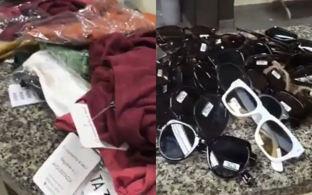 roupas e acessórios furtados na Tijuca