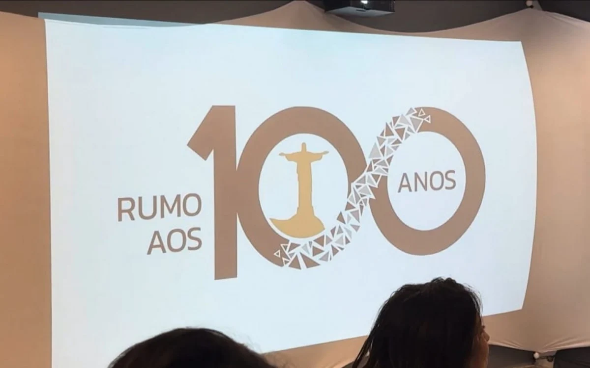 Selo Oficial oficail do Cristo Redentor 100 anos