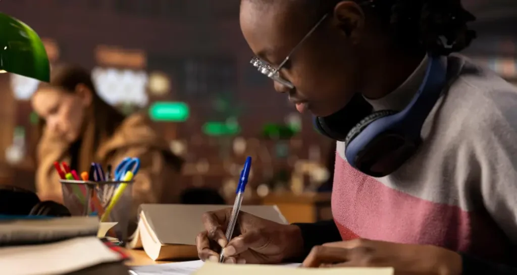 Criança estudando